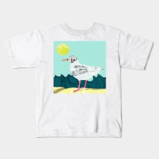 Seaside Gull Collage Kids T-Shirt